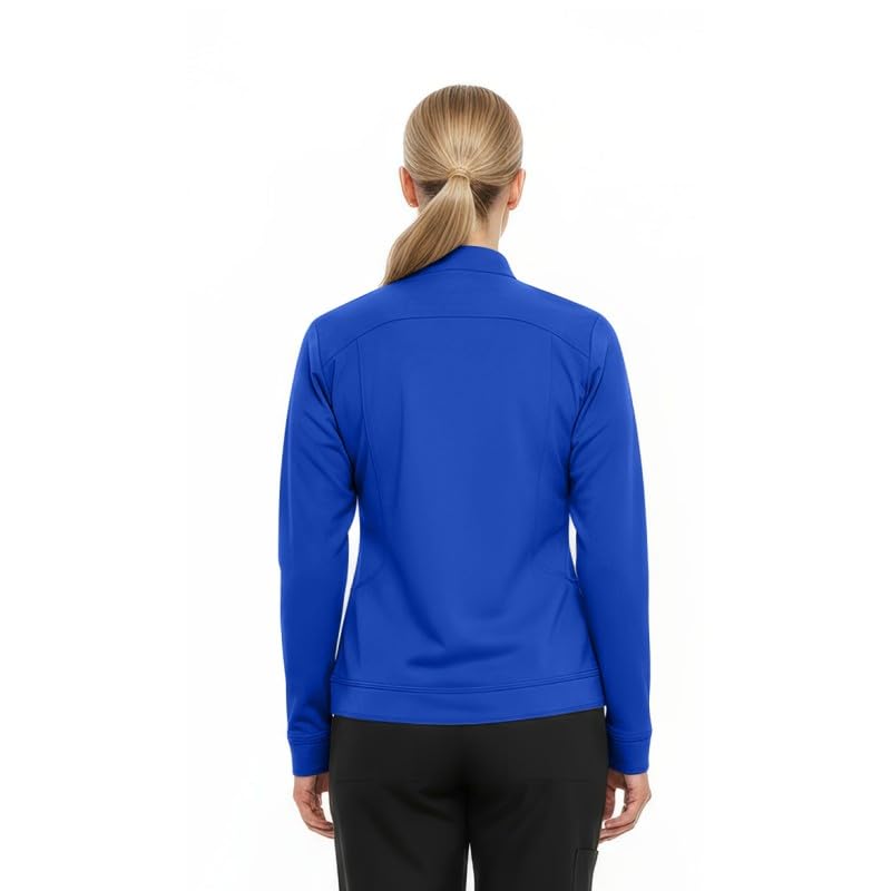 Natural Uniforms سترة سكراب للنساء من ناتشورال يونيفورمز بزاوية سحاب ناعمة للغاية (أزرق ملكي حقيقي، كبير) - Image 3